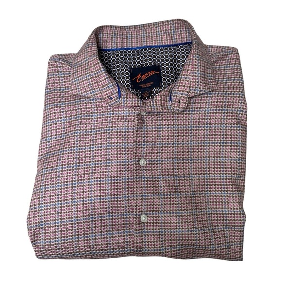 Egara Men’s XL Houndstooth Slim Fit Stretch Long Sleeve Button Down - Picture 1 of 7